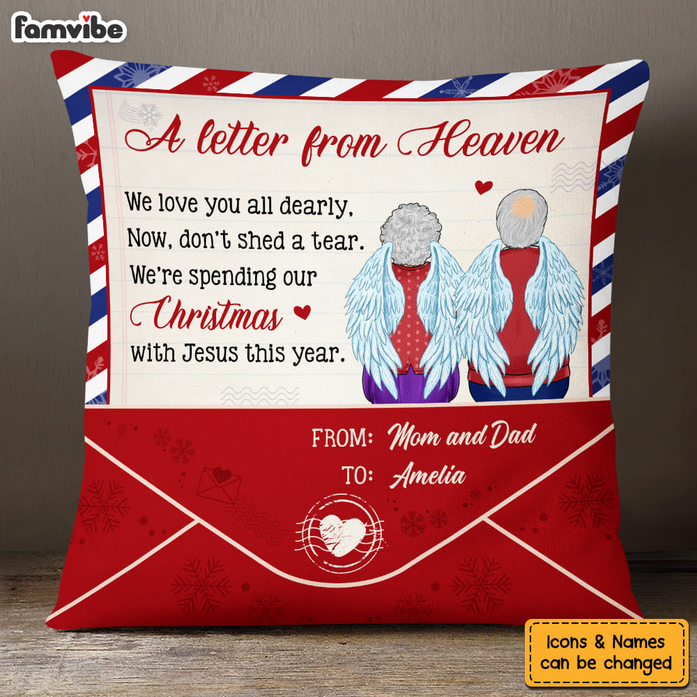 Personalized Memorial Gift A Letter From Heaven Pillow 30063 Primary Mockup