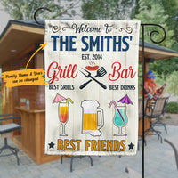 Personalized Backyard Bar And Grill Gardening Flag AG123 73O58 thumb 1