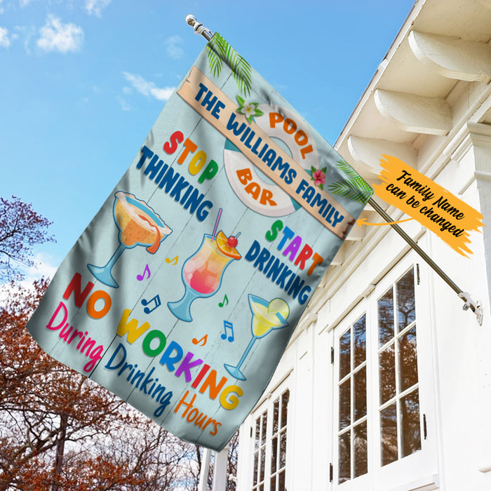 Personalized Pool Bar No Working Flag AG201 30O36 1