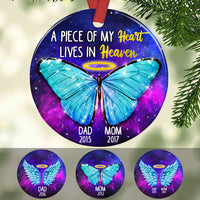 Personalized Memorial Mom Dad A Pieace Of My Heart Ornament OB72 87O60 thumb 1
