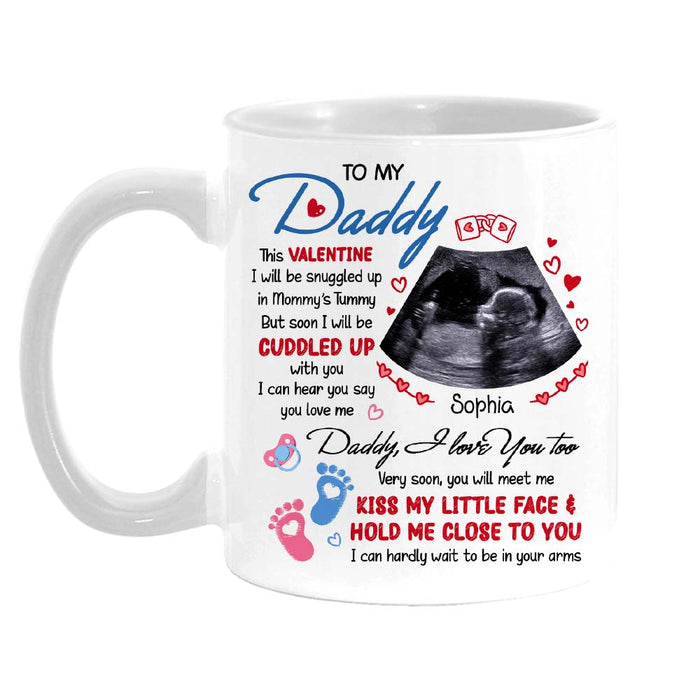 Personalized Pregnancy Gift This Valentine I'll Be Snuggled Up Upload Photo Mug 31283 1