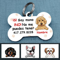 Personalized Perro Soy Mono Spanish Dog I Am Cute Bone Pet Tag AP125 67O57 thumb 1
