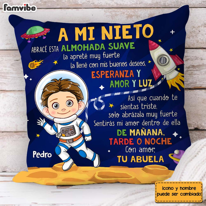Personalized Gift For Grandson Astronaut Space Spanish Pillow 30703 1