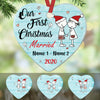Personalized Couple First Christmas Doodle  Ornament NB32 30O60 1