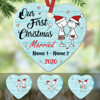 Personalized Couple First Christmas Doodle  Ornament NB32 30O60 thumb 1