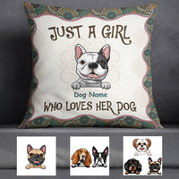 Personalized Just A Girl Who Loves Dog Pillow FB42 67O57 (Insert Included) thumb 1