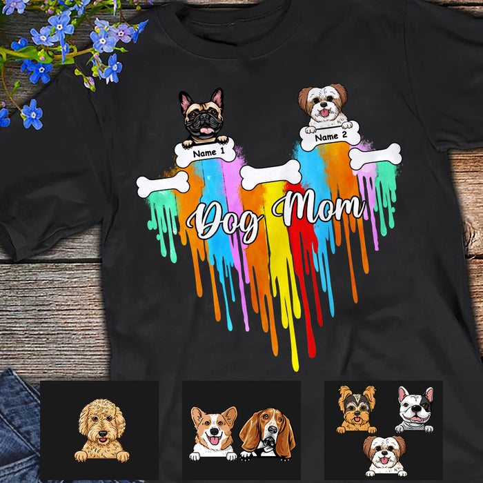 Personalized Dog Mom Watercolor T Shirt JR221 95O57 1