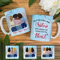 Personalized Sisters Connected By Heart Mug NB92 29O36 thumb 1