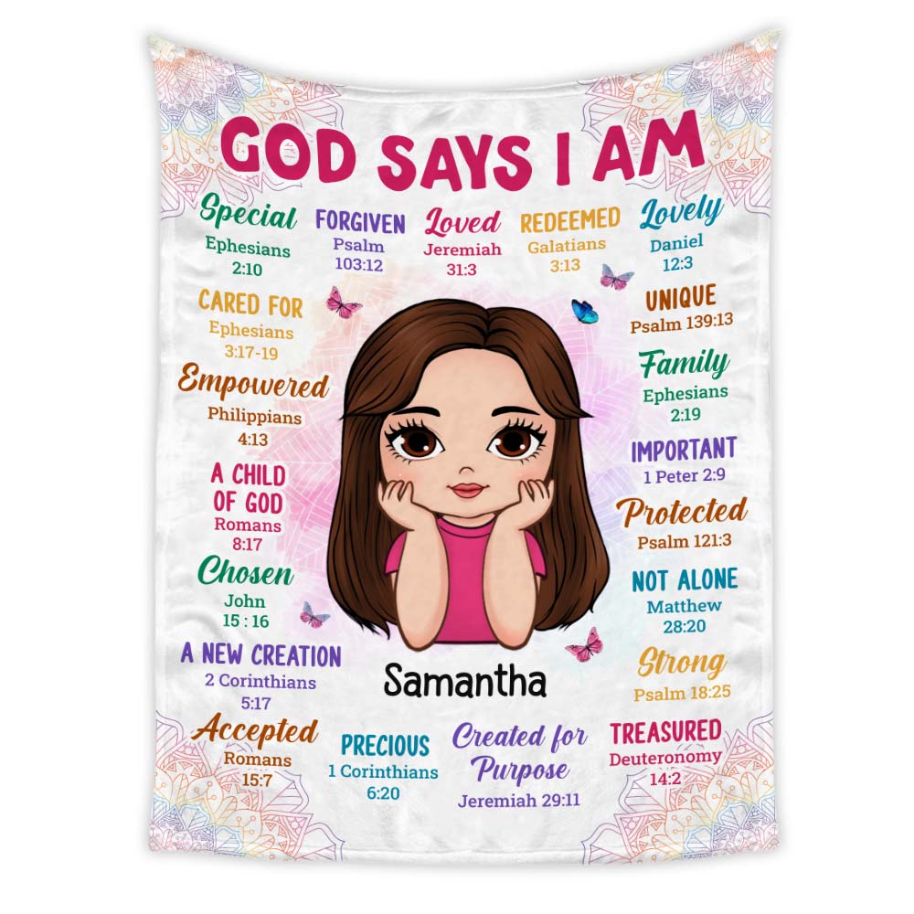 Personalized Gift For Daughter God Says I Am Blanket 31410 Primary Mockup