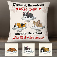 Personalized Dog Steal Couch French Chien Pillow AP1311 81O58 (Insert Included) thumb 1