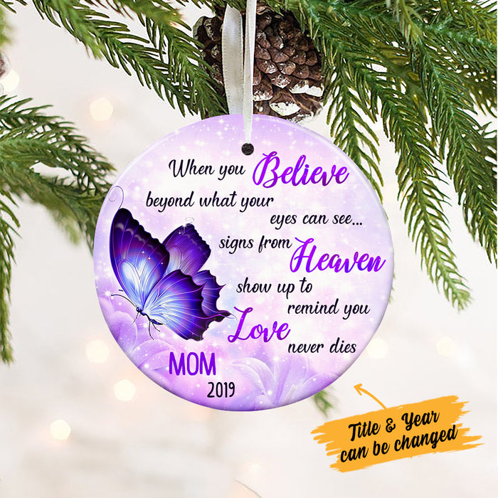Personalized Memorial Butterfly Circle Ornament NB193 85O36 1