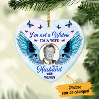 Personalized Butterfly Memorial Husband Heart Ornament NB251 29O36 thumb 1