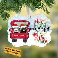 Personalized Dog Christmas Red Truck Benelux Ornament NB124 81O34 thumb 1