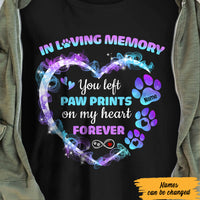 Personalized You Left Paw Prints on My Heart Dog Memorial T Shirt MR224 67O47 thumb 1