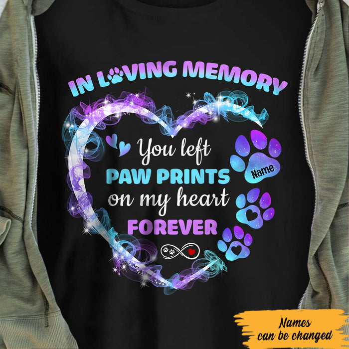Personalized You Left Paw Prints on My Heart Dog Memorial T Shirt MR224 67O47 1