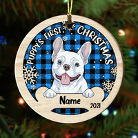 Personalized Dog First Christmas Circle Ornament NB81 87O53 thumb 1