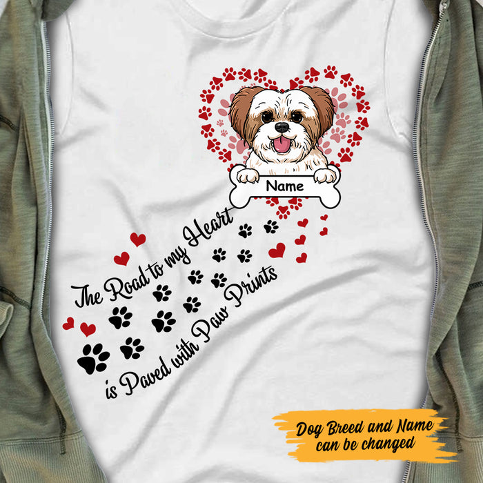 Personalized Dog Mom Road To My Heart T Shirt JR231 95O47 1