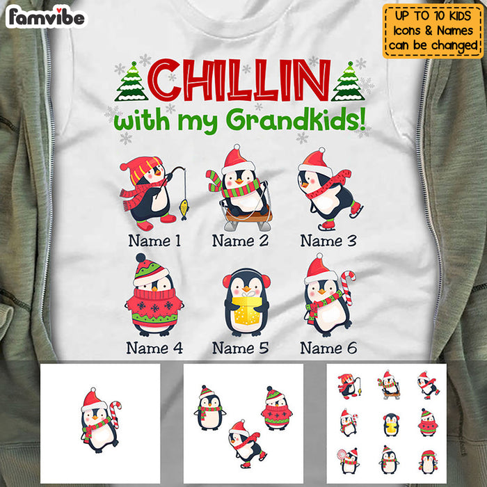 Personalized Grandma Christmas Chillin With Kids T Shirt OB81 81O53 1