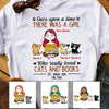 Personalized Cat & Book Girl T Shirt JR282 95O53 thumb 1