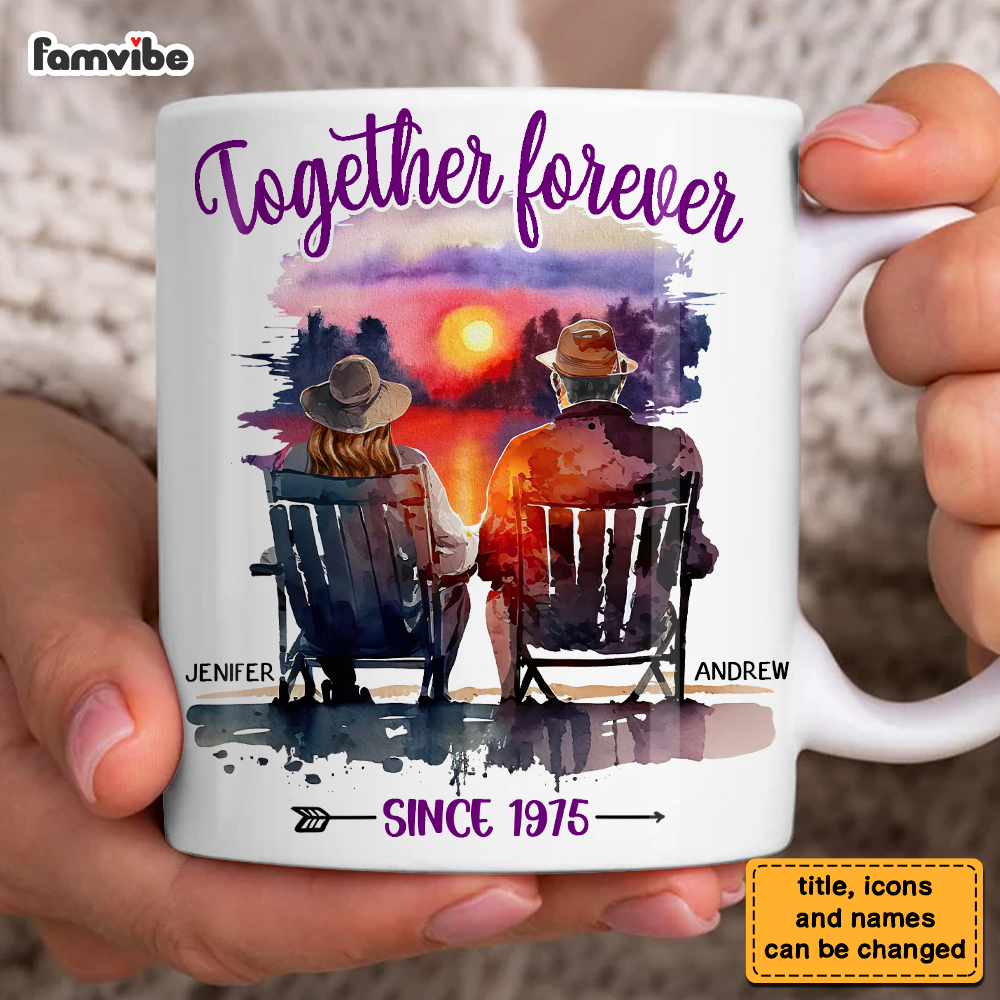 Personalized Old Couple Gift Together Forever Mug 31046 Primary Mockup