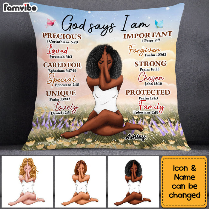 Personalized Gift For Daughter God Says I Am Bible Verses Pillow 22697 1