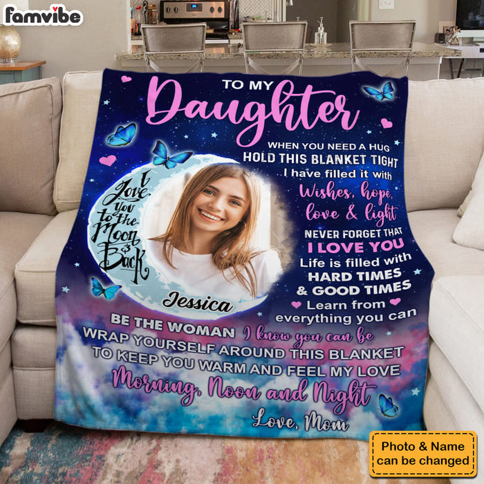 Personalized Gift For Daughter Moon Photo Blanket 31414 1