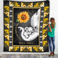 Personalized Elephant Mom Grandma French L'éléphant Maman Grand-mère Blanket AP1416 95O34 thumb 1