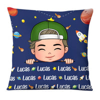 Personalized Gift For Grandson Custom Name Outer Space Pillow 30768 thumb 1