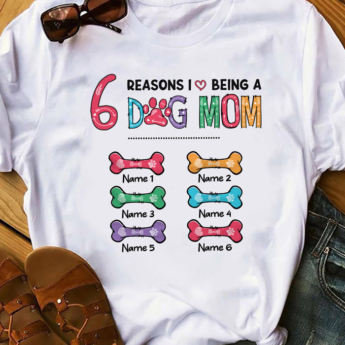 Personalized Reason I Love Being Dog Mom Pattern T Shirt FB11 30O53 1