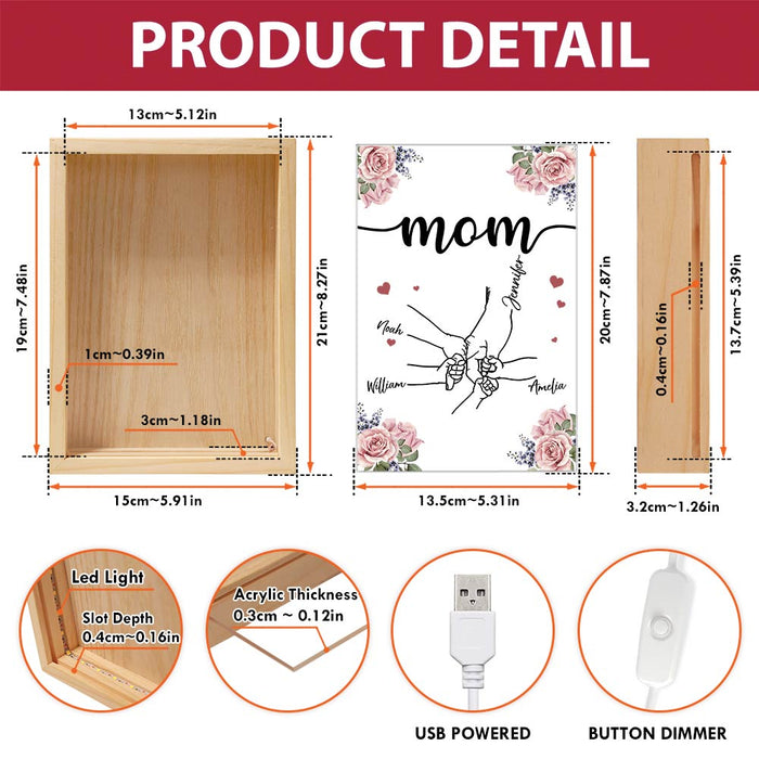 Personalized Gift For Mom Grandma Holding Mom's Hand Picture Frame Light Box 31532 1