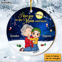 Personalized Gift For Grandson Love To The Moon Circle Ornament 30580 thumb 1