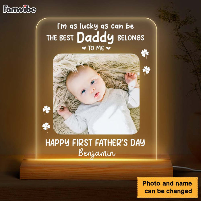 Personalized Gift For New Dad Happy 1st Father's Day Plaque LED Lamp Night Light 25351 1
