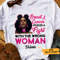 Personalized BWA Breast Cancer Picked A Fight T Shirt AG101 26O57 thumb 1
