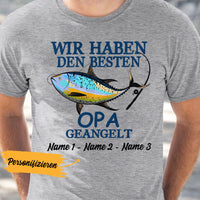 Personalized German Papa Angeln Fishing Dad T Shirt AP94 65O36 thumb 1