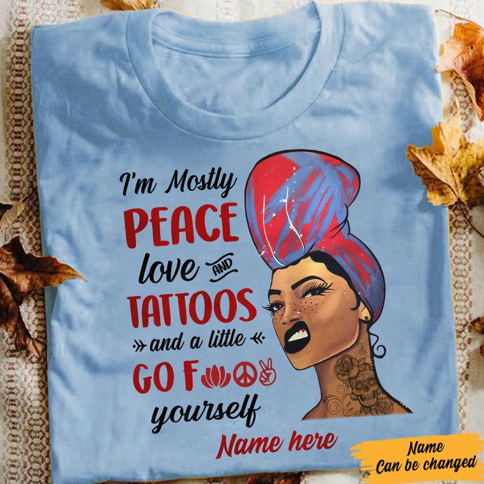 Personalized BWA Tattoos Peace & Love  T Shirt AG283 95O57 1