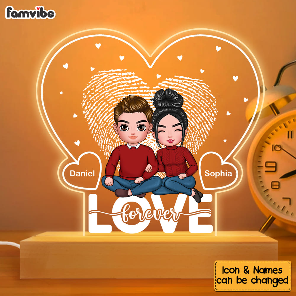 Personalized Couple Love Forever Plaque LED Lamp Night Light 22967 Primary Mockup