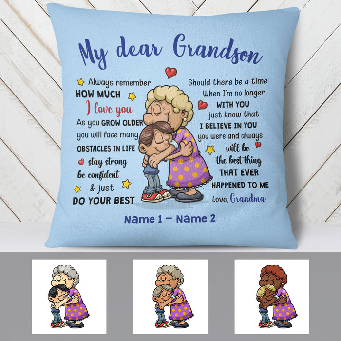 Personalized Grandma Grandson Love Pillow MR41 67O57 1