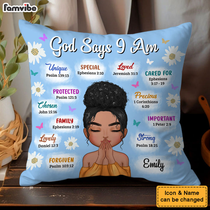 Personalized Gift For Woman Affirmation God Says Pillow 31518 1