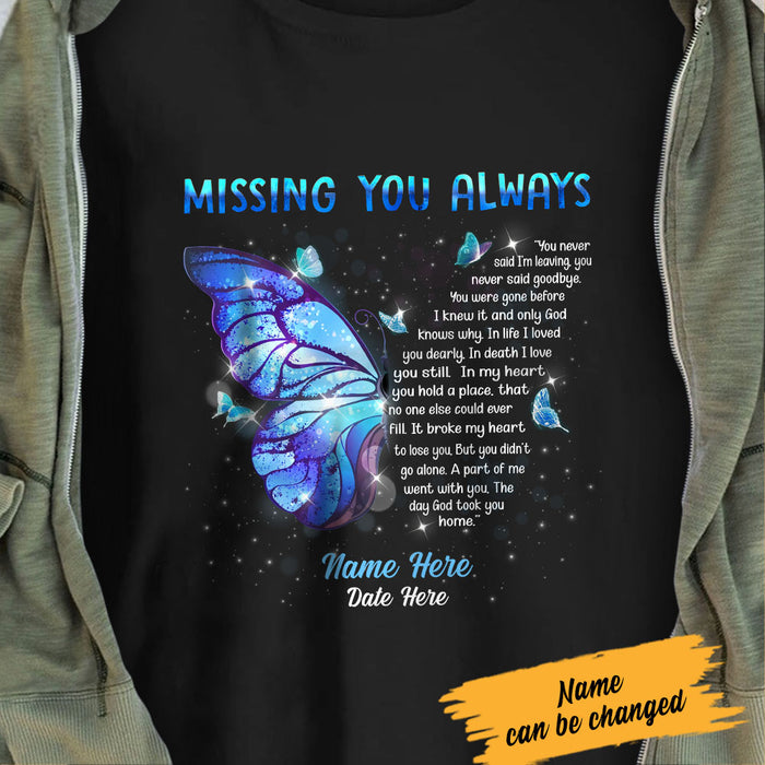 Personalized Memorial Butterfly Missing You Always T Shirt MR191 65O60 1