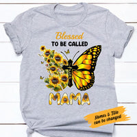 Personalized Grandma Sunflower Butterfly T Shirt MY34 95O58 thumb 1
