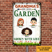 Personalized Mom Grandma Garden Metal Sign JN292 26O47 thumb 1