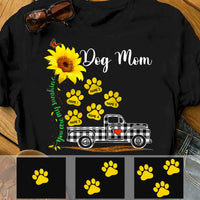 Personalized Sunflower Paw Dog Mom Grandma T Shirt AP51 65O57 thumb 1