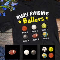 Personalized Mom Sports Busy Raising Ballers T Shirt FB205 81O53 thumb 1