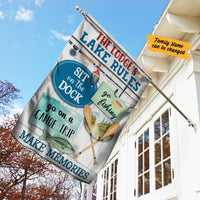 Personalized Lake House Rules Garden Flag JL24 95O34 thumb 1