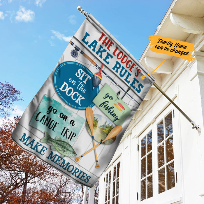 Personalized Lake House Rules Garden Flag JL24 95O34 1