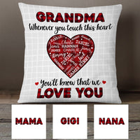 Personalized Grandma Mom Touch This Heart Pillow MR42 30O53 (Insert Included) thumb 1