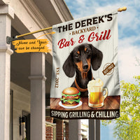 Personalized Dachshund Dog Backyard Bar & Grill Flag AG181 67O47 thumb 1
