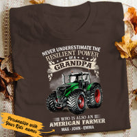 Personalized Never Underestimate A Farmer Grandpa  With Tractor T Shirt JL283 28O47 thumb 1