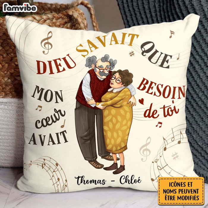 Personalized Couple Gift French Dieu Savait Que Mon Cœur Avait Besoin De Toi Pillow 30890 1