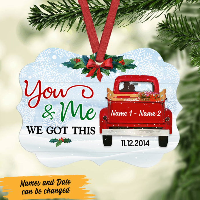 Personalized Love Couple Red Truck Christmas Benelux Ornament NB133 87O47 1
